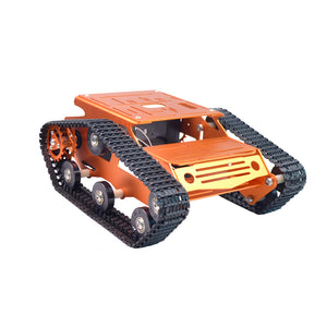 Tracked Tank Chassis CNC RC Tank Chassis Aluminum Alloy for Arduino DIY Unfinished Orange