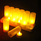 12 Flickering Rechargeable LED Tea Light Candles Flameless for Dinner Wedding Party