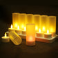 12 Flickering Rechargeable LED Tea Light Candles Flameless for Dinner Wedding Party