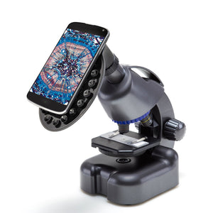 40-640X Children Microscope Kit Monocular Microscope for Kids w/ Smartphone Adaptor LED Light