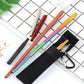 2 Sets of Telescopic Straw Reusable Stainless Steel &amp; Cleaning Brush &amp; Storage Bag Colorful