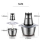 2L Electric Food Chopper Meat Grinder 500W Kitchen Stainless Steel Meat Grinder