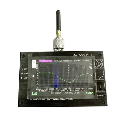 Max600 Plus HF/VHF/UHF Antenna Analyzer 0.1-600MHZ w/ 4.3&quot; TFT LCD Touch Screen