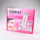KM-7202 Women Rechargeable Electric Shaver Facial Cleaning Brush for Women Body Hair Trimmer