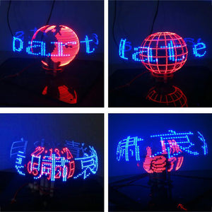 Biaxial 3D Rotating POV LED Kit POV Creative Soldering Training Kit Parts Kit + Downloader