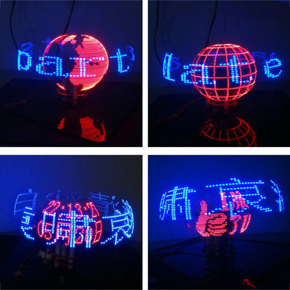 Biaxial 3D Rotating POV LED Kit POV Creative Soldering Training Kit Parts Kit + Downloader