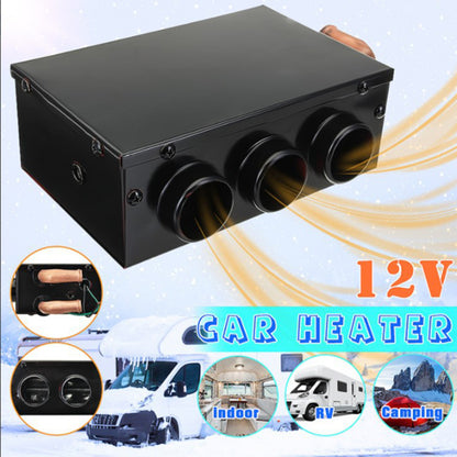 7W 12V Universal Car Heater Portable Car Heater Fan 3 Air Outlets Copper Inlet Tubes Van Defroster