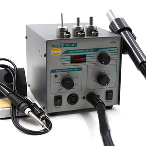 2 In 1 Hot Air Rework Station 580W Hot Air Soldering Station Digital Display + 3 Nozzles QUICK 706W+