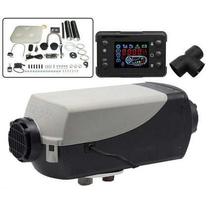12V 5KW Diesel Air Heater Remote Control Thermostat 10L Plastic Tank Kit for Caravan Motorhome RV