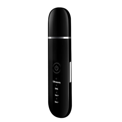 Rechargeable Ultrasonic Ion Skin Scrubber Spatula Face Massager Facial Care Black English Version