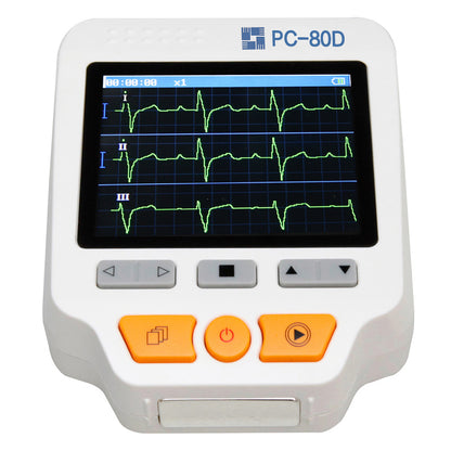 Easy ECG PC-80D Portable ECG Monitor Machine Three Channels w/ 3.5&quot; TFT Color LCD Display