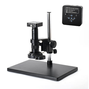 HY-1138A 21MP Industrial Microscope Camera 4K Video Record 1080P w/ 180X Lens HDMI/USB Output 60LEDs