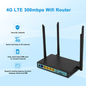 2.4GHz 300Mbps Wireless Wifi Router Up to 30 Users 4 LAN Ports Support 3G 4G For Australia