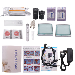 400X Blood Microscope Digital Microscope 5MP Pixel XSP116 + 9 Inch LCD Display + Aluminum Case