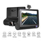 4" HD 1080P 3 Lens Car DVR Dash Cam Recorder 170° Vehicle Video Recorder Rearview Camera