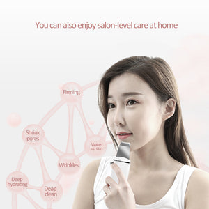 C-105 Mini Ultrasonic Ion Skin Scrubber Face Massager Pore Blackhead Deep Cleaning Peeling Lifting