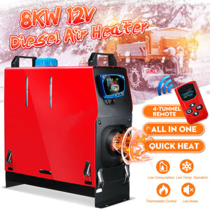 8KW 12V Diesel Air Heater LCD Thermostat Kit for Boat Motorhome Truck Trailer