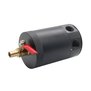 2-Port Baffled Oil Catch Can Tank Reservoir with Drain Valve Breather Filter Universal Type Aluminum