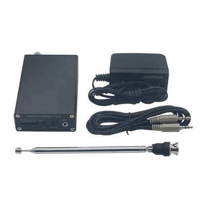 1mW PLL Stereo FM MP3 Transmitter Mini Radio Station 87-109MHz w/ Power Adapter Antenna Shield Wire