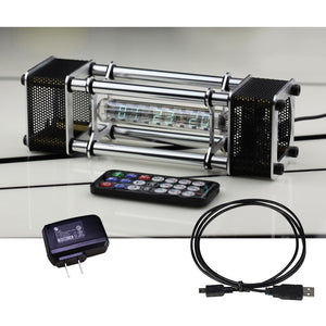 IV-18 VFD Nixie Tube Clock Assembled with Aluminum Alloy Shell Power Adapter