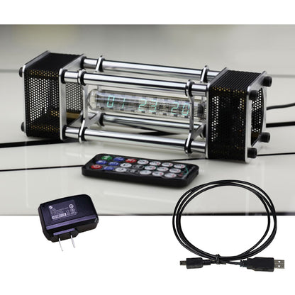 IV-18 VFD Nixie Tube Clock Assembled with Aluminum Alloy Shell Power Adapter