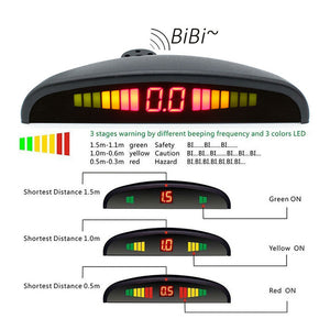 Car LED Display 4 Parking Sensor Reversing Parking System with Audio Buzzer &amp; LED Display