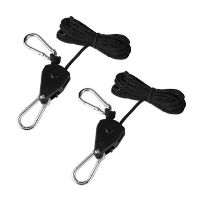 2PC 1/8'' Grow Light Hangers 68kg Heavy-duty Rope Ratchet For Carbon Filter Fan Reflectors
