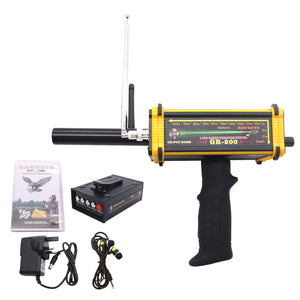 GR-200 Long Range Metal Gold Detector Underground 100m w/ 3D LED Display 2 Antennas Plastic Case