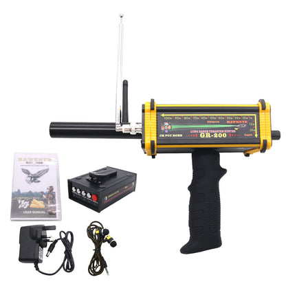 GR-200 Long Range Metal Gold Detector Underground 100m w/ 3D LED Display 2 Antennas Plastic Case