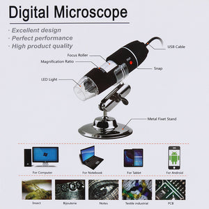 Maxgeek 2MP 500X 8 LED USB Digital Microscope Endoscope Zoom Camera Magnifier