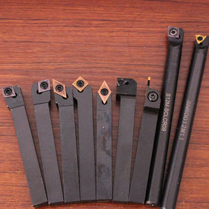 9pcs 12mm Turning Tool Lathe Turning Tool Set Turning Inserts with Holders For CNC Lathe Turning