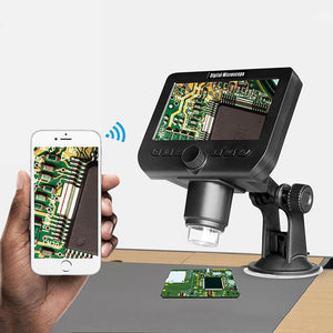 2MP 50X-1000X WiFi Digital Microscope w/4.3" LCD Display For Circuit Detection Industrial Repairs