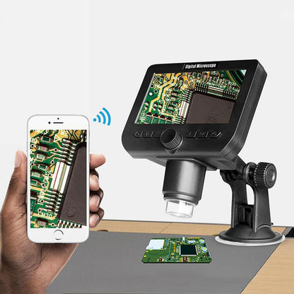 2MP 50X-1000X WiFi Digital Microscope w/4.3" LCD Display For Circuit Detection Industrial Repairs