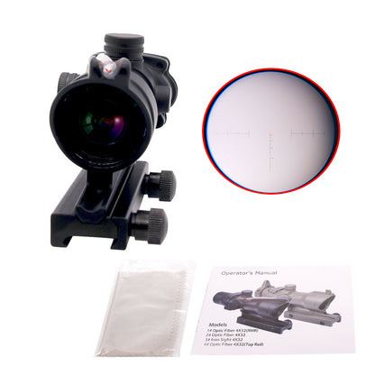 ACOG Scope 4x32 Tactical Scope Real Fiber Optic Red Illuminated Optical Sight