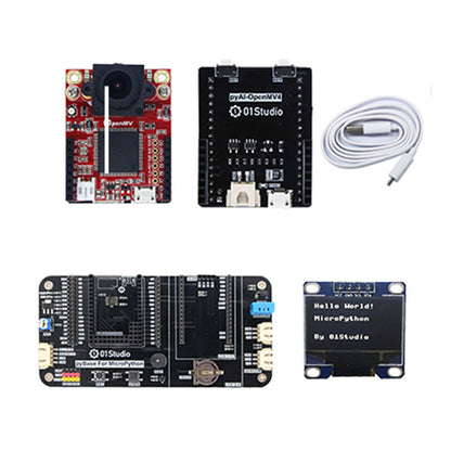 Basic Version For pyAI-OpenMV4 Cam + pyAI-OpenMV4 Adapter Board + pyBase + 0.9&quot; OLED + USB Cable