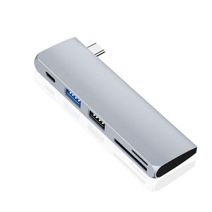 5-In-1 Type C Docking Station USB C Hub with Card Reader Function USB3.0 USB2.0 Ports HW-TC40