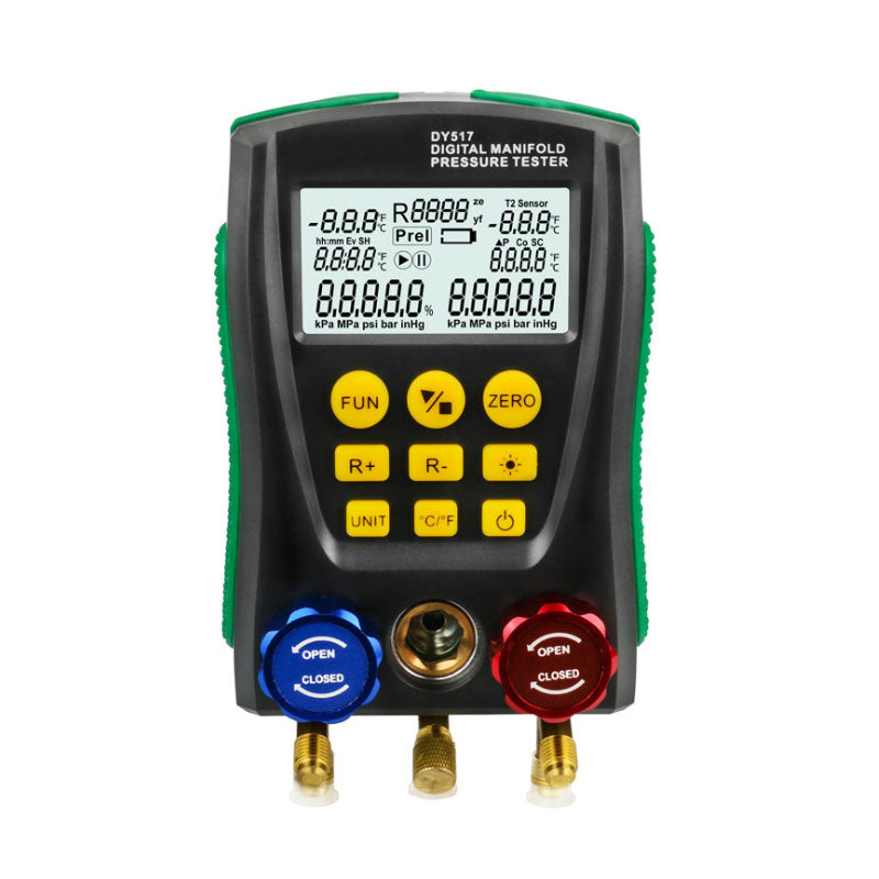 DY517 Refrigeration Digital Manifold HVAC Gauge Pressure Tester For Vehicle Air Conditioner