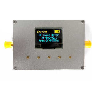 100KHz-500MHz RF Power Meter Settable RF Power Attenuation Value CNC Shell 0.96&quot; OLED RF-500-V2.0