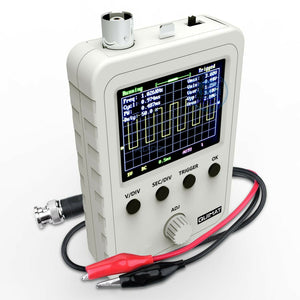Assembled DSO150 Digital Oscilloscope 2.4 inch LCD Display Handheld DIY Oscilloscope with Clip + Power Adapter