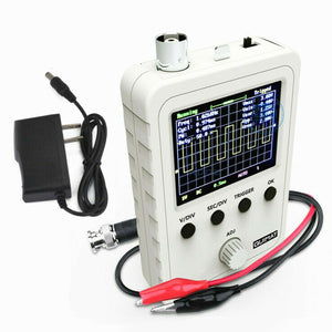 Assembled DSO150 Digital Oscilloscope 2.4 inch LCD Display Handheld DIY Oscilloscope with Clip + Power Adapter