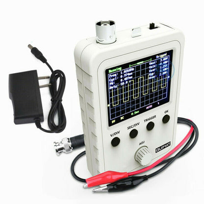 Assembled DSO150 Digital Oscilloscope 2.4 inch LCD Display Handheld DIY Oscilloscope with Clip + Power Adapter