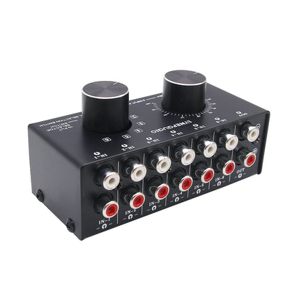 Audio Input Signal Selector Audio Input Switch RCA Audio Selector Switch 6 IN &amp; 1 OUT