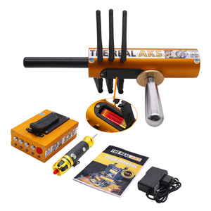 The Real AKS Long Range Gold Detector Golden 6 Antennas Plastic Case for Gold Silver + Filter
