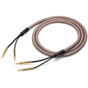 5U Hifi Speaker Cable Pure Copper Audio Speaker Wire with Gold plated Banana Plug T 2.5M