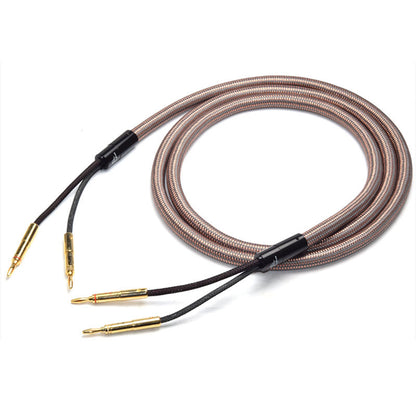 5U Hifi Speaker Cable Pure Copper Audio Speaker Wire with Gold plated Banana Plug T 2.5M
