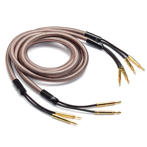 5U Hifi Speaker Cable Pure Copper Audio Speaker Wire with Gold plated Banana Plug T 2.5M