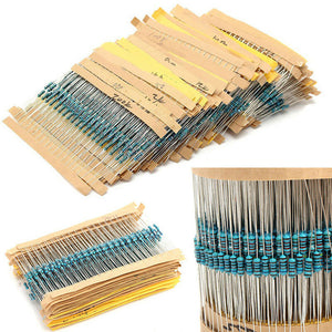 3120pcs 156 Values 1/4W 1% Metal Film Resistors Assortment Kit Set 1 ohm-10M ohm