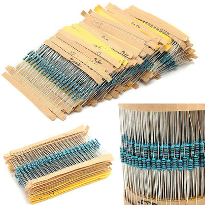 3120pcs 156 Values 1/4W 1% Metal Film Resistors Assortment Kit Set 1 ohm-10M ohm