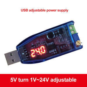 DC-DC Buck Boost Converter USB Adjustable Step Up Down Power Supply Module 5V to 1-24V (Red Light)