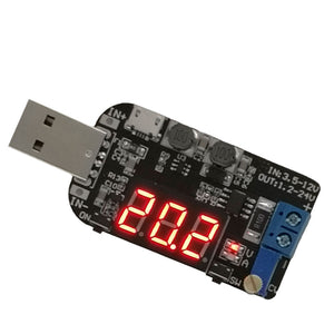 USB Buck Boost Converter Step Up Down Adjustable Power Supply Module IN 3.5-12V OUT 1.2-24V